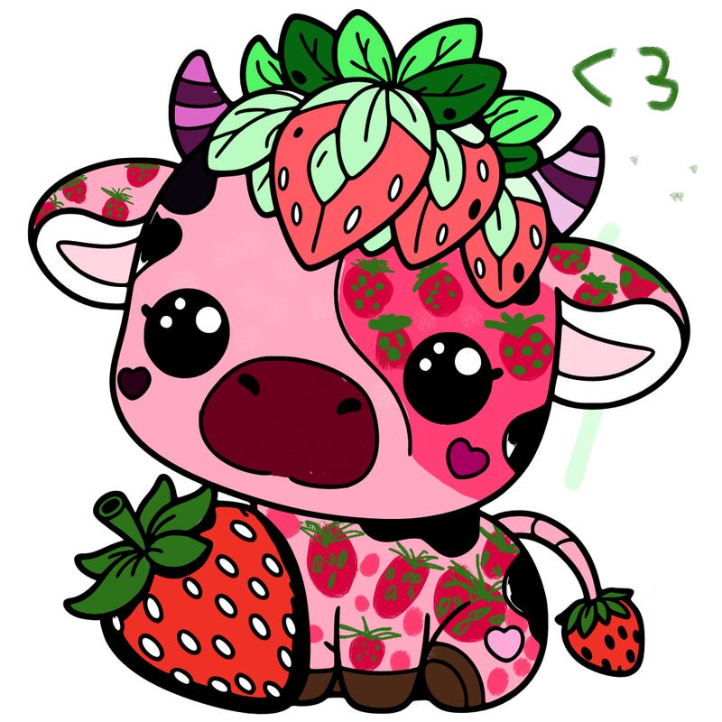 cute strawberry cow