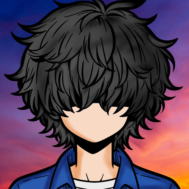 manga boy fluffy hair covering his eyes