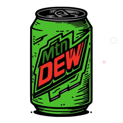 a can that says mtn dew