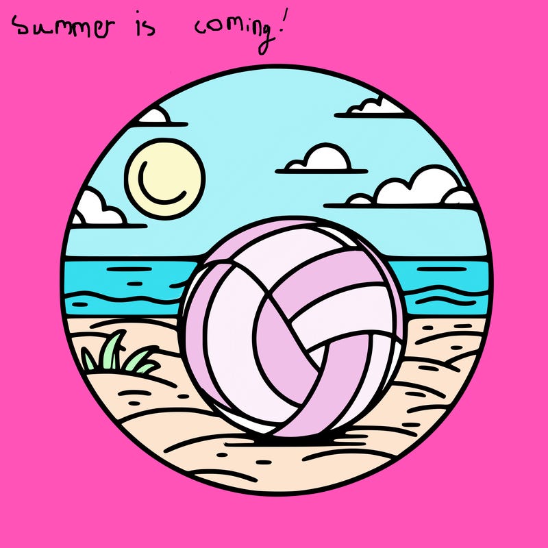 volleyball on a beach