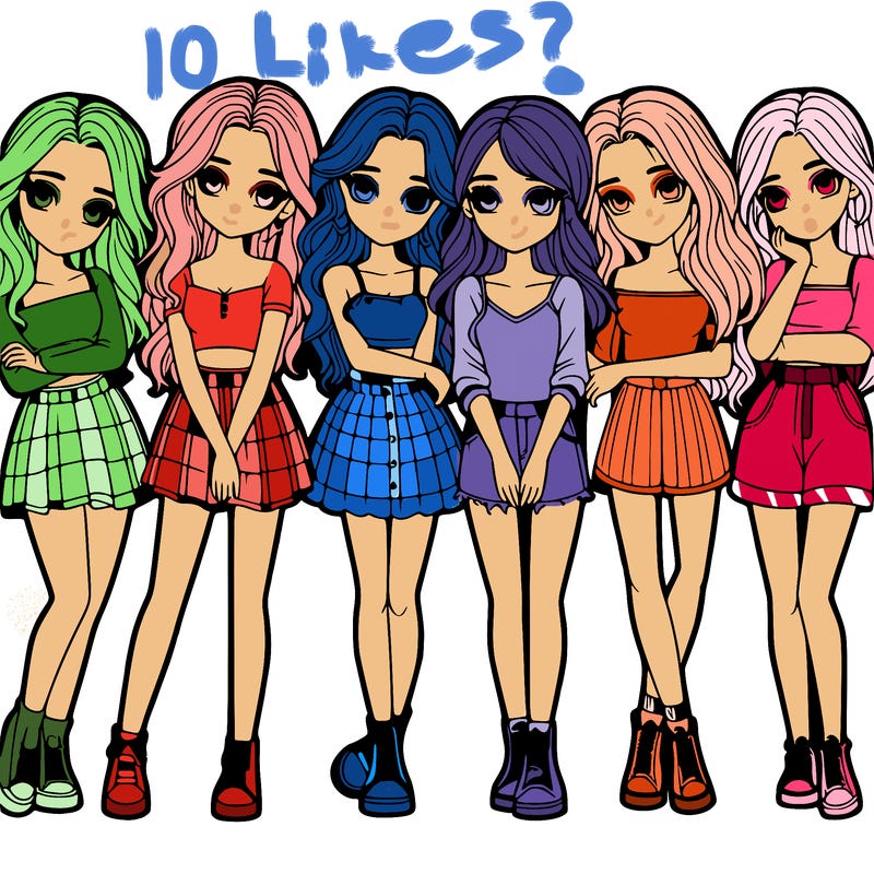 a group of girls realistic