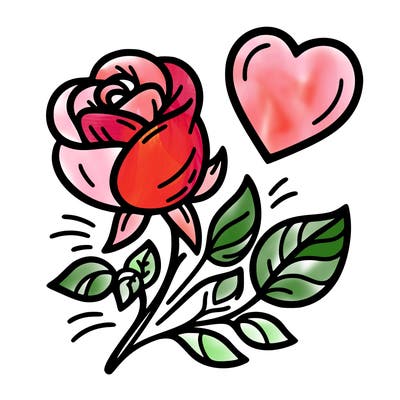 rose and heart