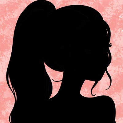 a beautiful and realistic girl with a high pony tail