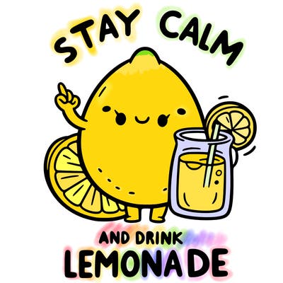stay calm and drink lemonade