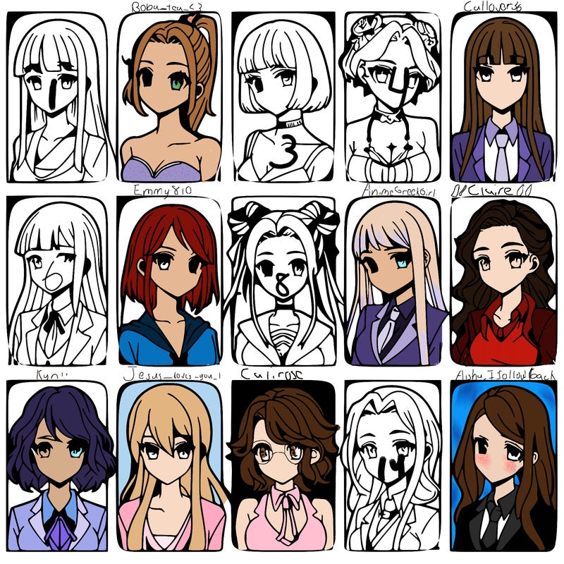 girls that look diffrent anime