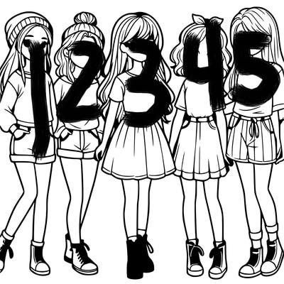 a group of five girls