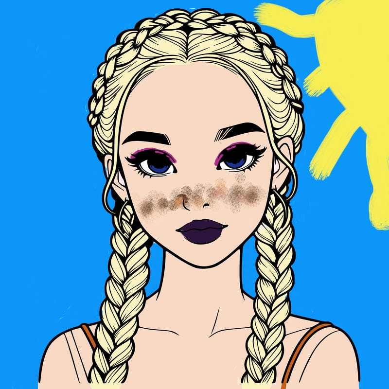 realistic girl with braids