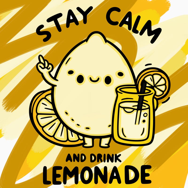 stay calm and drink lemonade