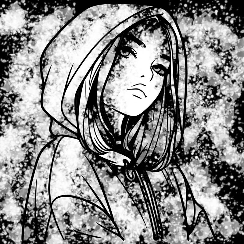 a realistic girl in a hoodie