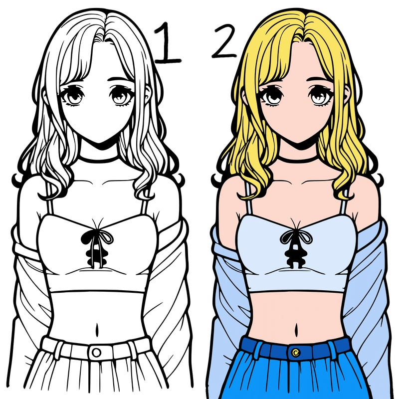 realistic girl split in 4 sections