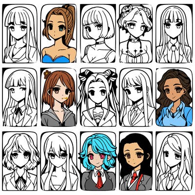 girls that look diffrent anime