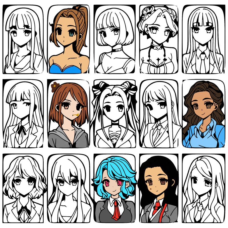 girls that look diffrent anime