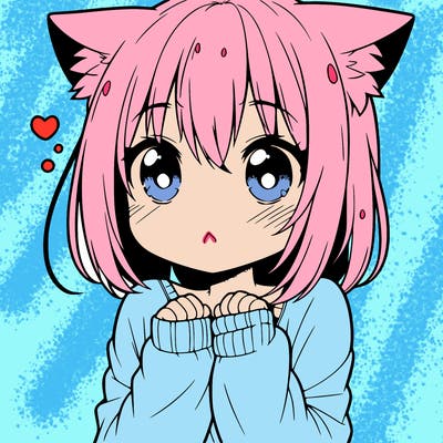 shy anime catgirl