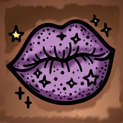 glittery lip