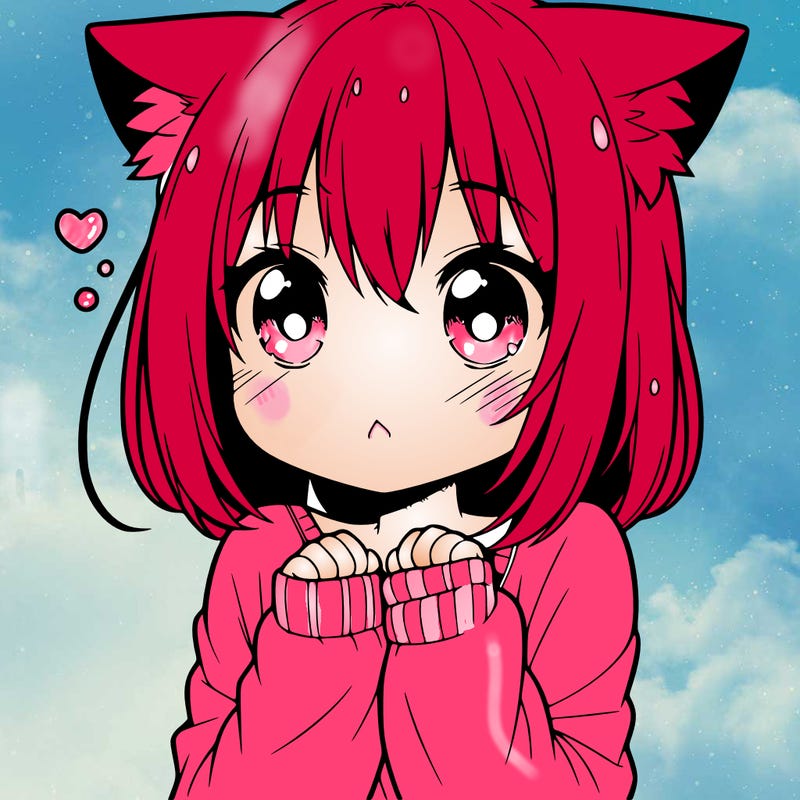 shy anime catgirl