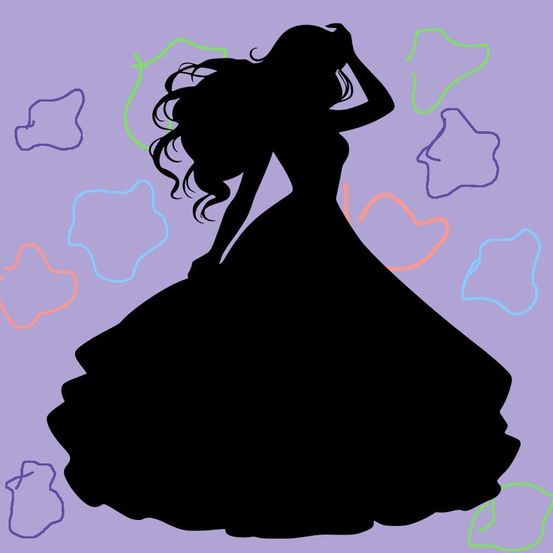 realistic woman with dress flowing in the wind