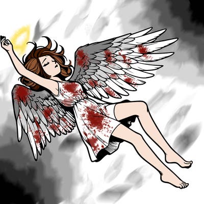 a falling angel realistic