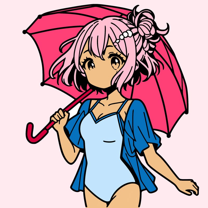 an anime girl that's wearing a swimsuit