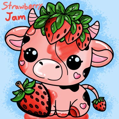 cute strawberry cow
