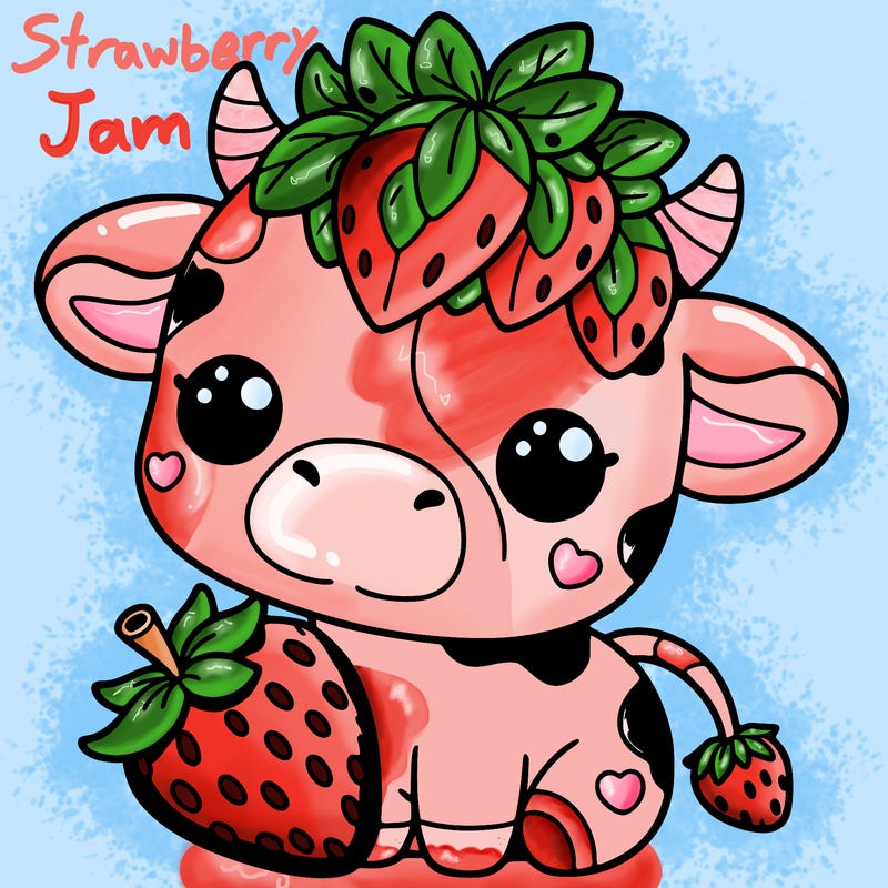 cute strawberry cow