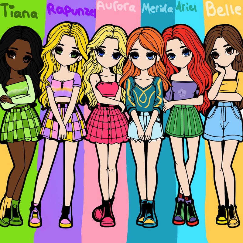 a group of girls realistic