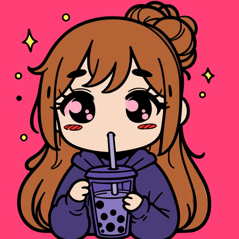 girl drinking boba