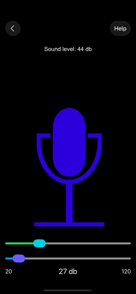 Audio Recorder with Trigger - Interface d'application mobile pour surveiller les niveaux sonores et définir les déclencheurs d'enregistrement audio