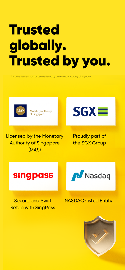 Tiger Trade: Invest Globally - Tiger Trade app trust credentials including MAS license and NASDAQ listing