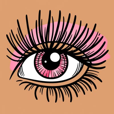 one eye with a lot of eyelashes