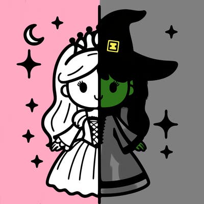 split princess and witch