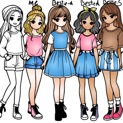 a group of five girls