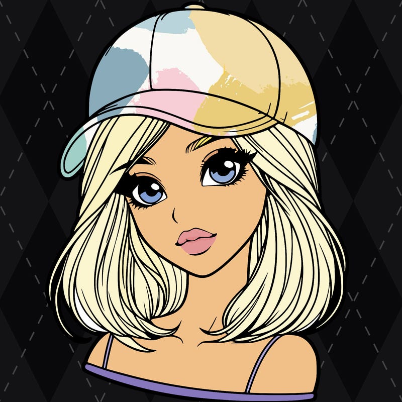 semi realism beautiful girl wearing cap