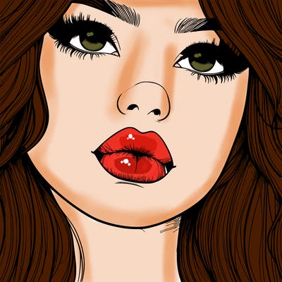 really realistic girl with lips