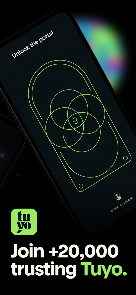 Tuyo: Speed up your money - Secure portal unlock screen on Tuyo mobile finance app