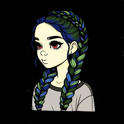 realistic girl with braids