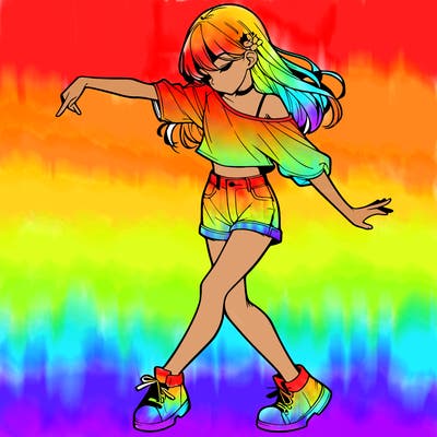 realistic girl danceing