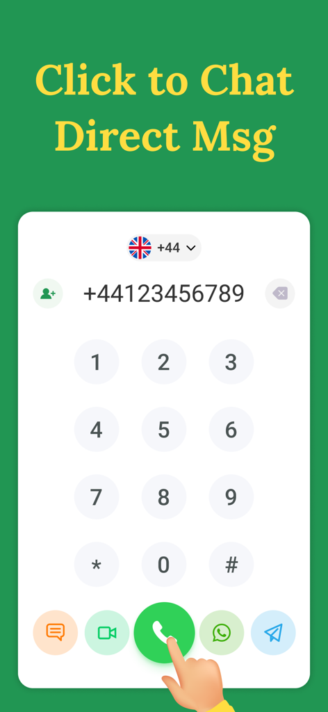 Interfaz de discado inteligente para mensajería directa y llamadas sin guardar contactos