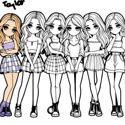 a group of girls realistic