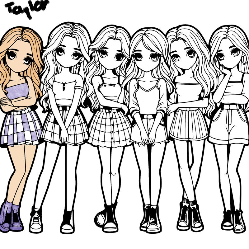 a group of girls realistic