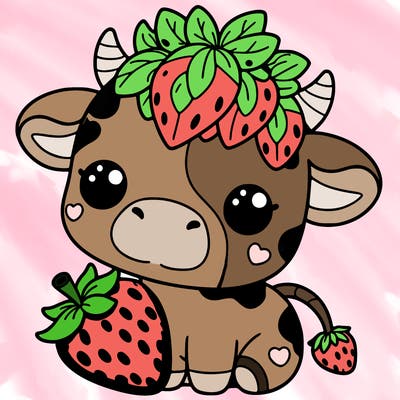cute strawberry cow