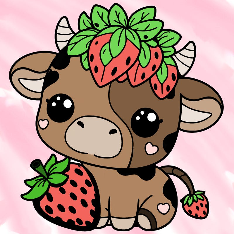 cute strawberry cow