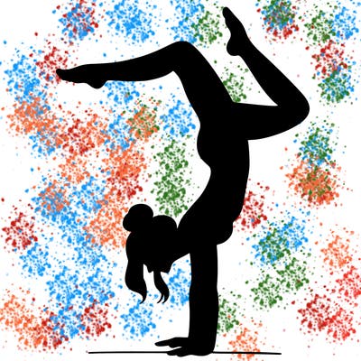 a woman doing a handstand