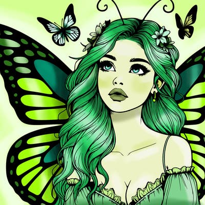 butterfly fairy realistic girl