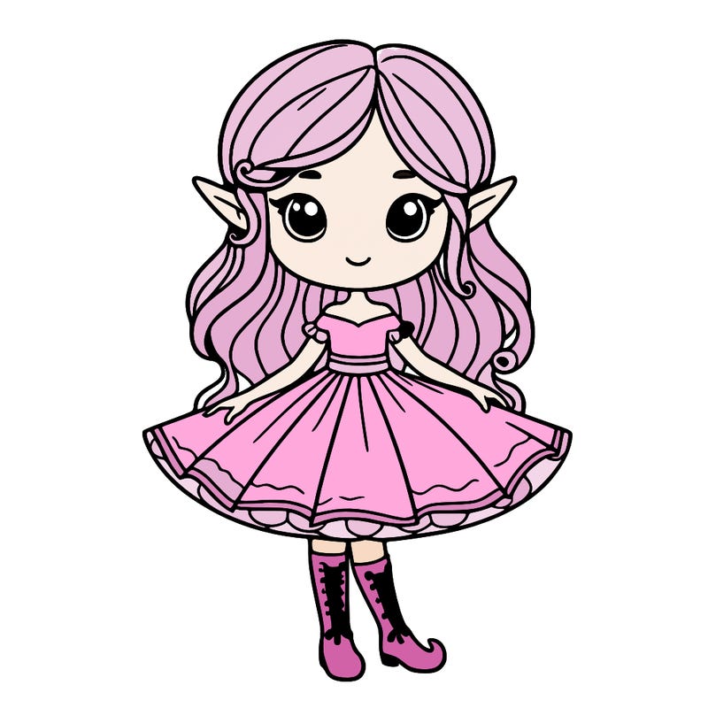 elf girl in a dress