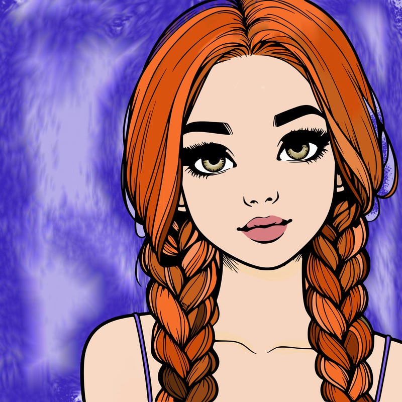 realistic girl with braids