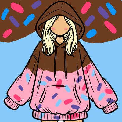 girl in oversized hoodie