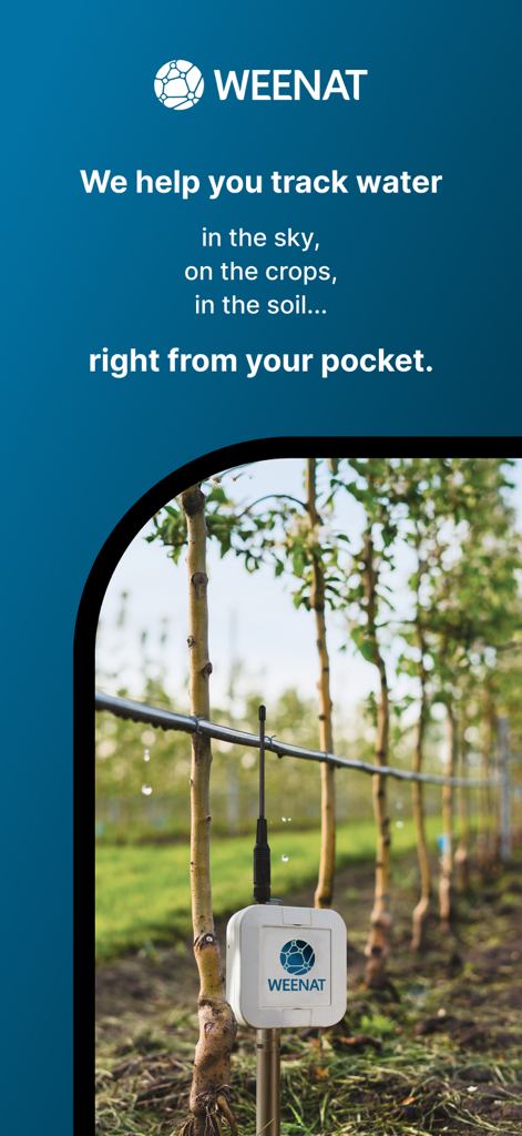 Weenat - Sensore agricolo Weenat in un frutteto per il tracciamento preciso dell'acqua