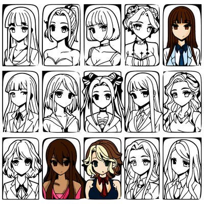 girls that look diffrent anime