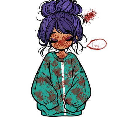 girl with baggy sweatshirt and messy bun