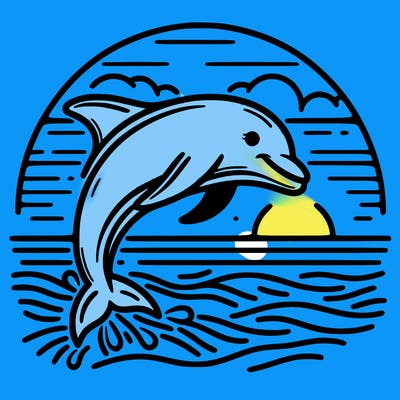 dolphin in a sunset